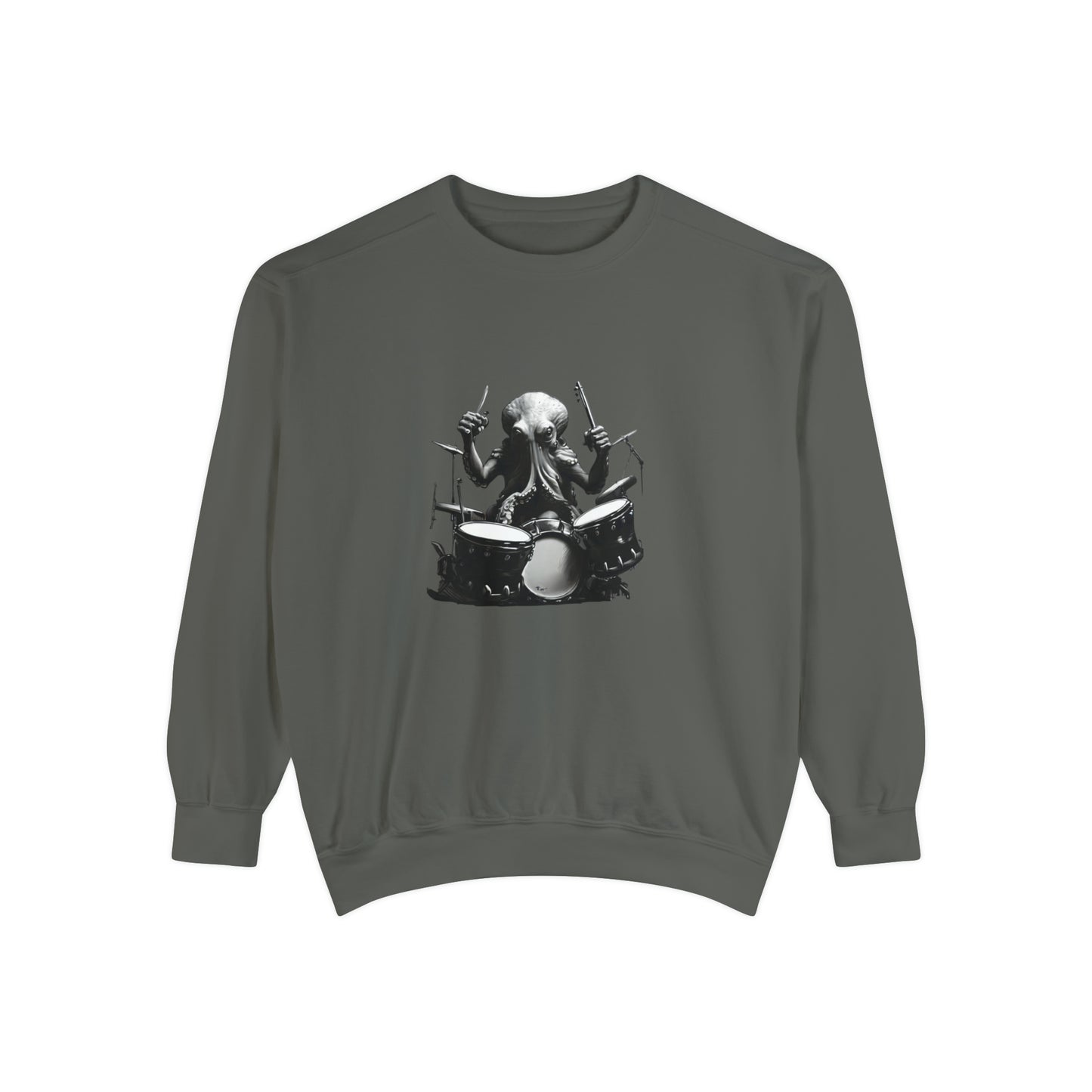 Octopus playing drums Unisex Garment-Dyed Sweatshirt