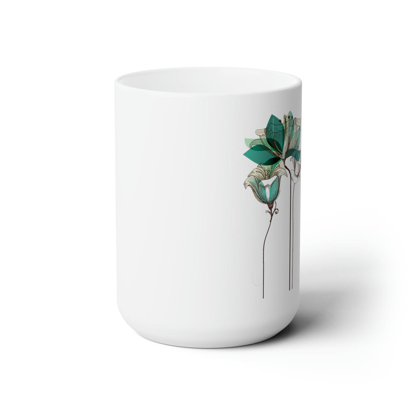 Blooms & Petals Floral Ceramic Mug 15oz
