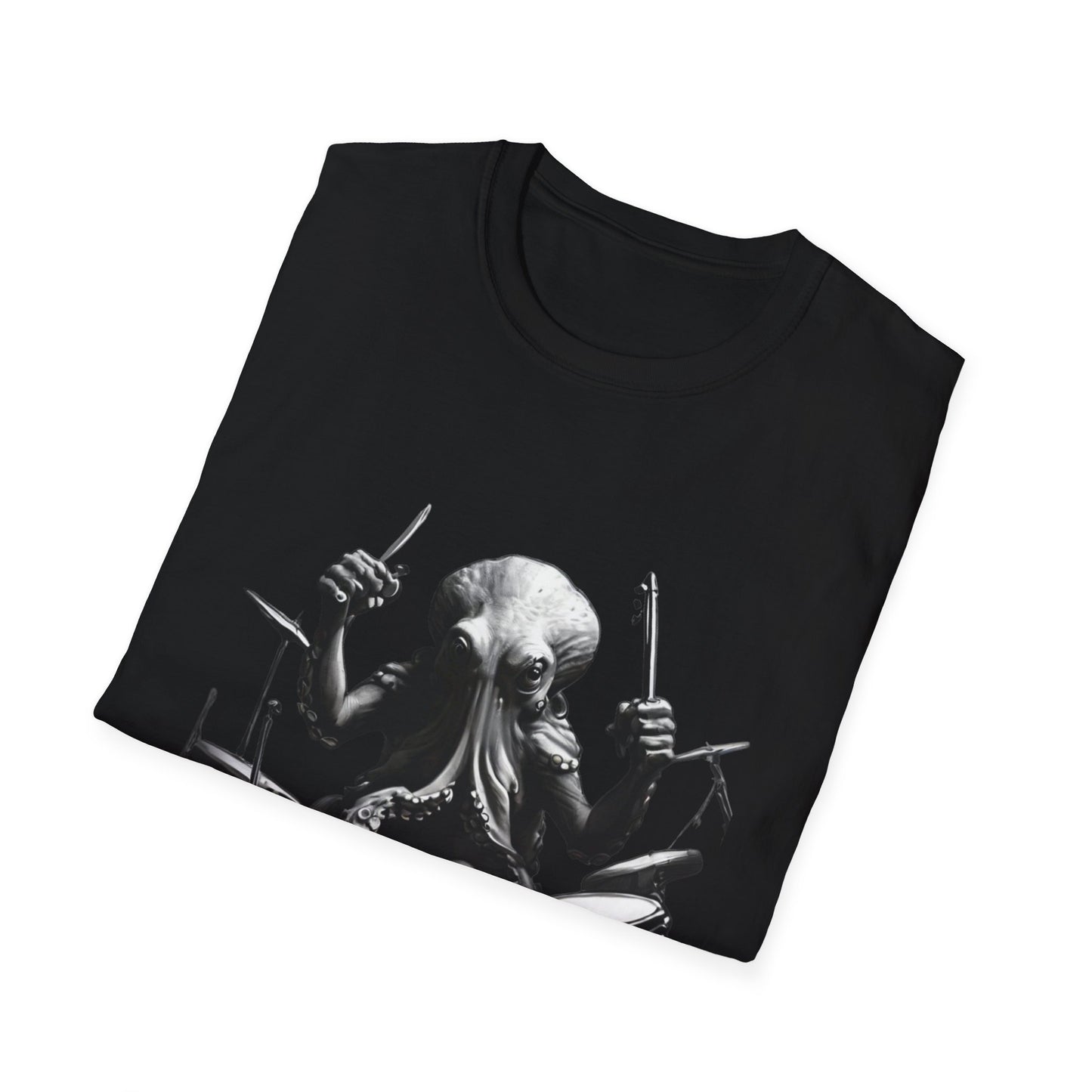 Octo-Beats" Drumming Octopus T-ShirtUnisex Softstyle T-Shirt