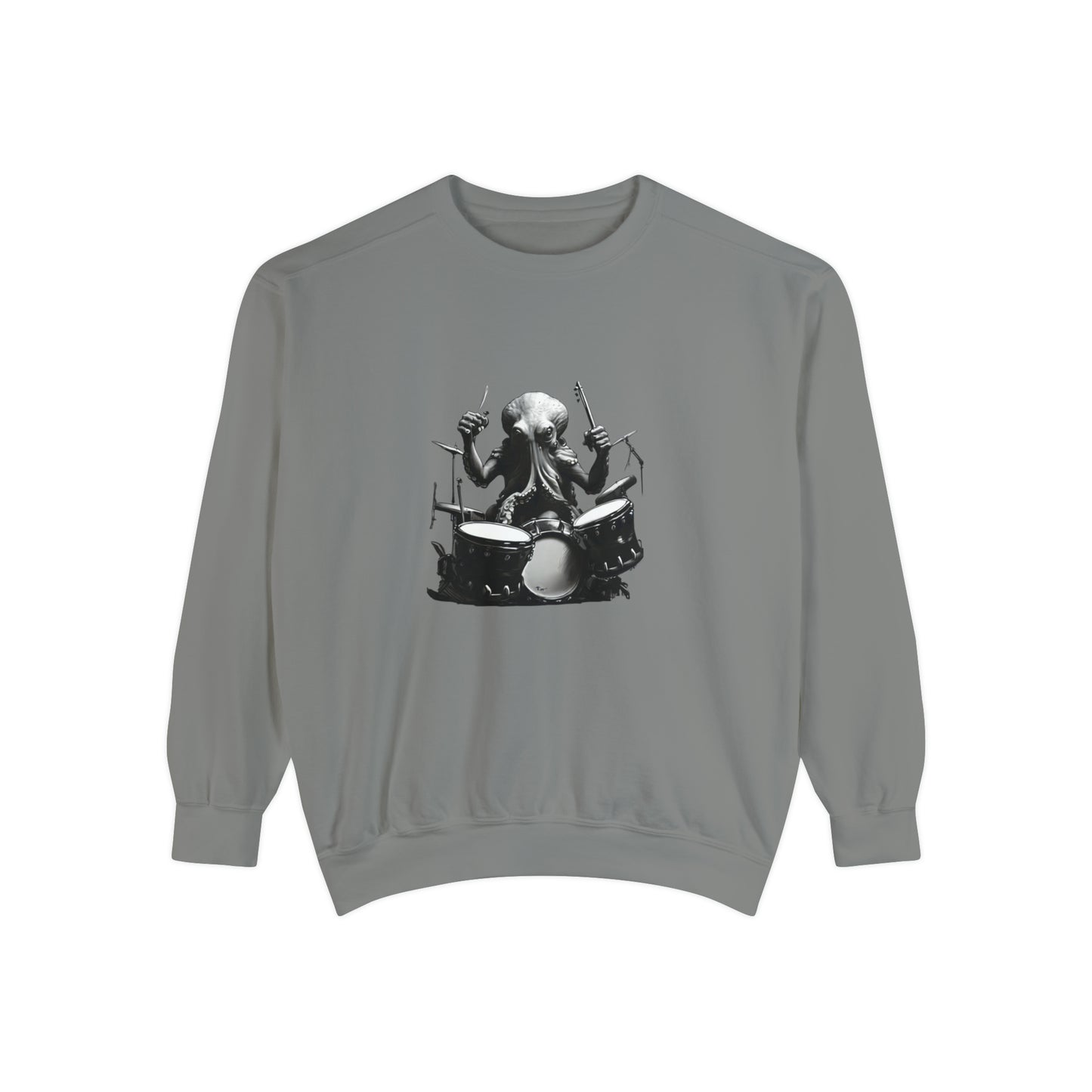 Octopus playing drums Unisex Garment-Dyed Sweatshirt
