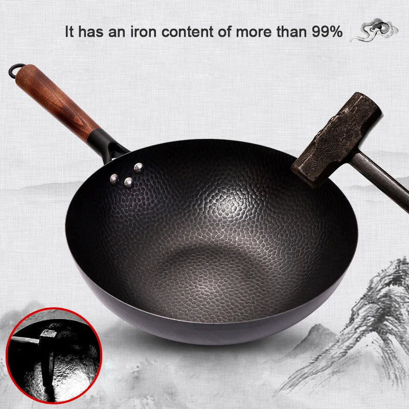 Konco Iron Cast Wok Non-coated Pot
