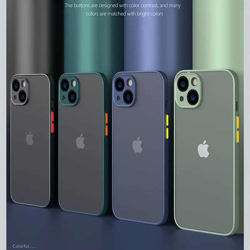 Frosted,Silicone,Semi Transparent Phone Case For Iphone