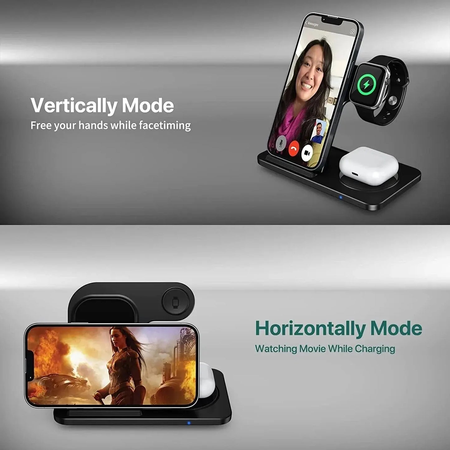 3 in 1 Wireless IPhone Charger Stand