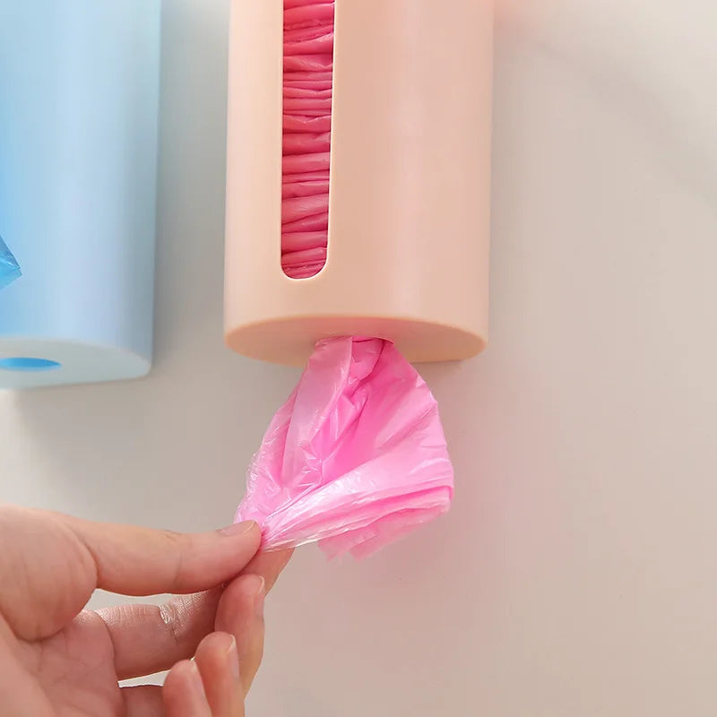 Wall Hanging Nail-Free Plastic Garbage Bag Holder
