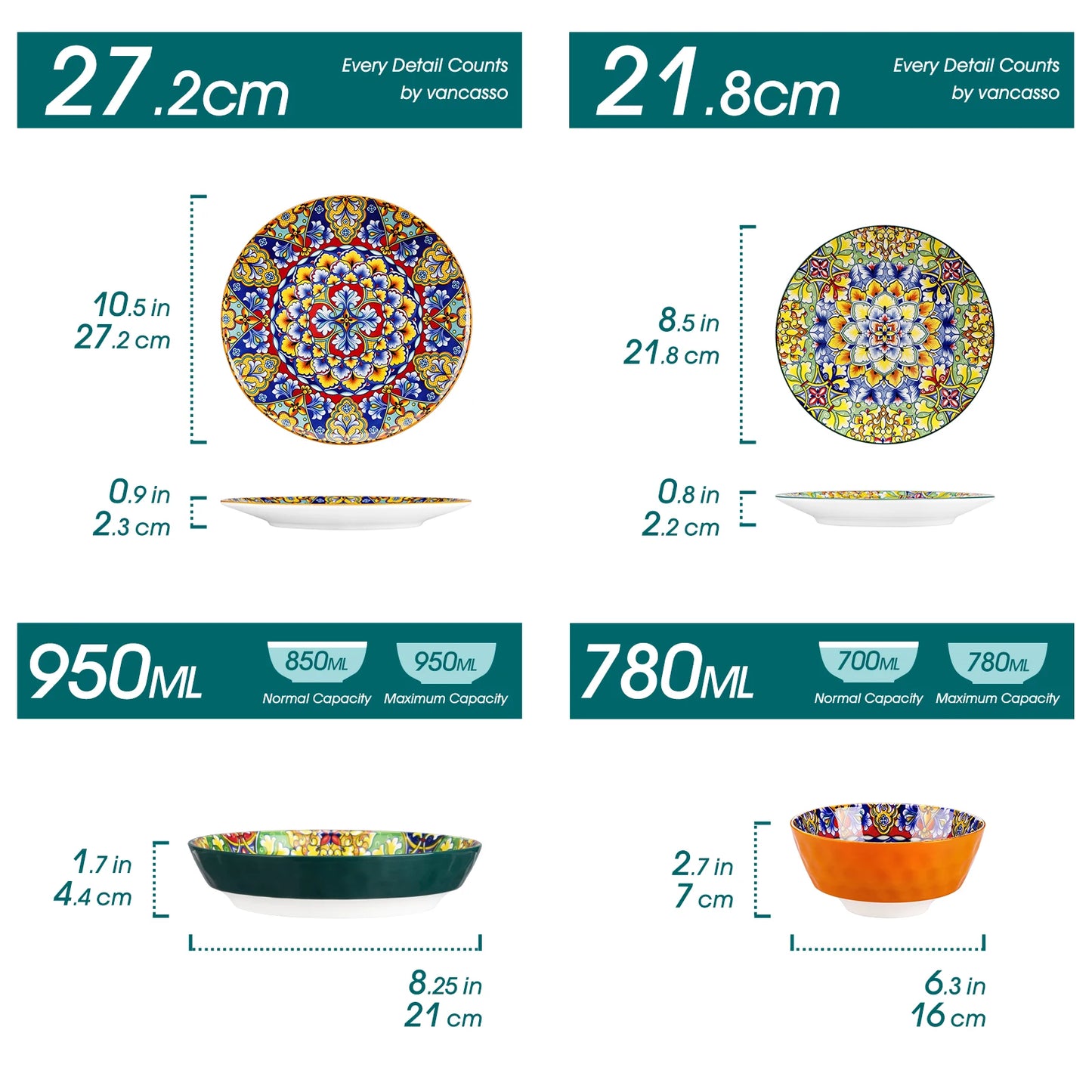 vancasso 6-24 Piece Ceramic Dinnerware Set