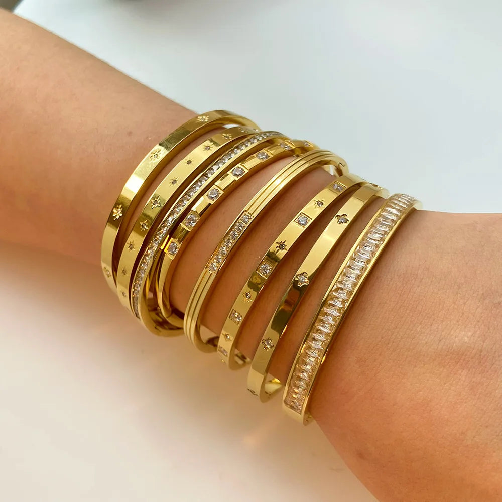 Waterproof Cubic Zirconia Bangles
