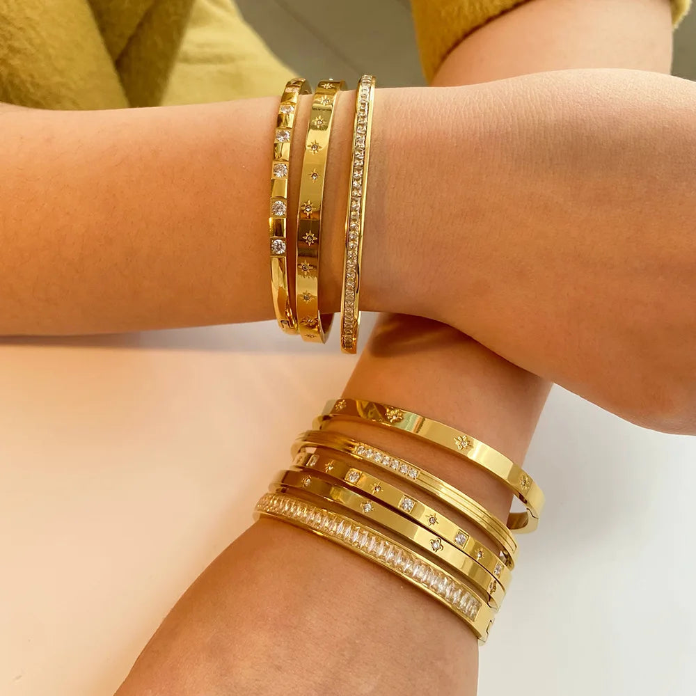 Waterproof Cubic Zirconia Bangles
