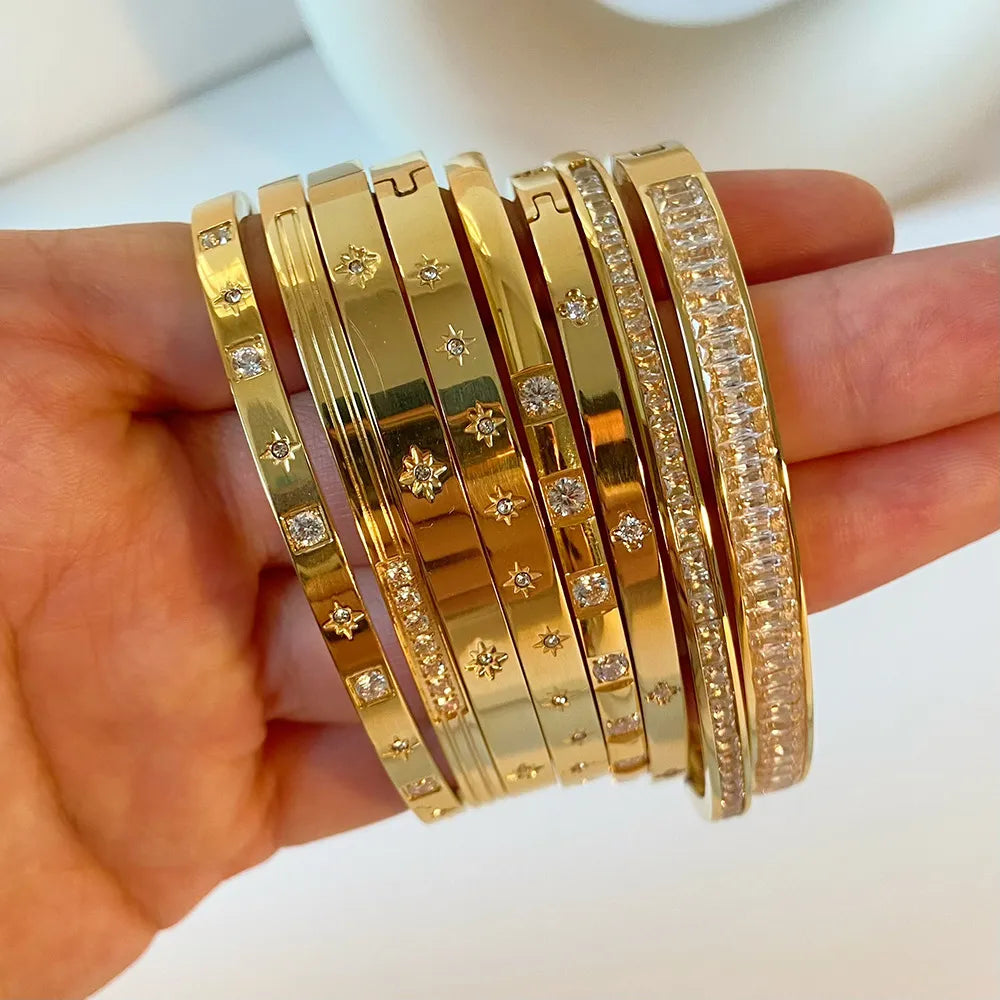 Waterproof Cubic Zirconia Bangles