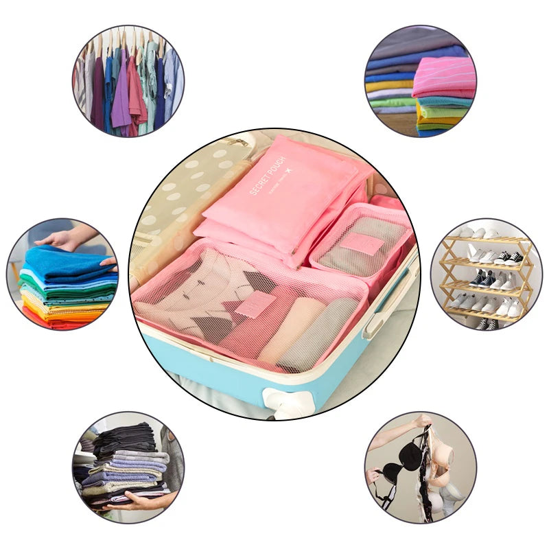 6pcs Travel Organizer Storage Bags