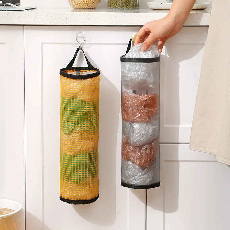 Wall Hanging Nail-Free Plastic Garbage Bag Holder