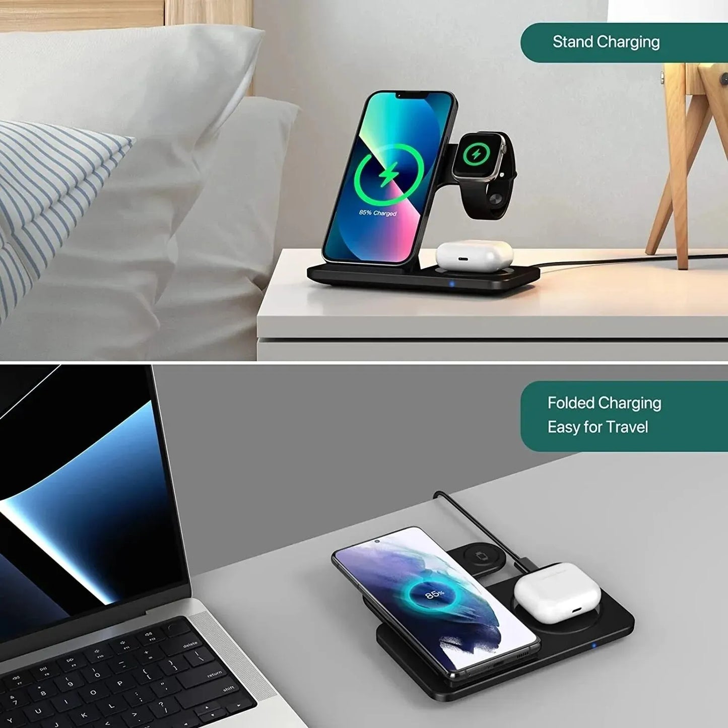 3 in 1 Wireless IPhone Charger Stand