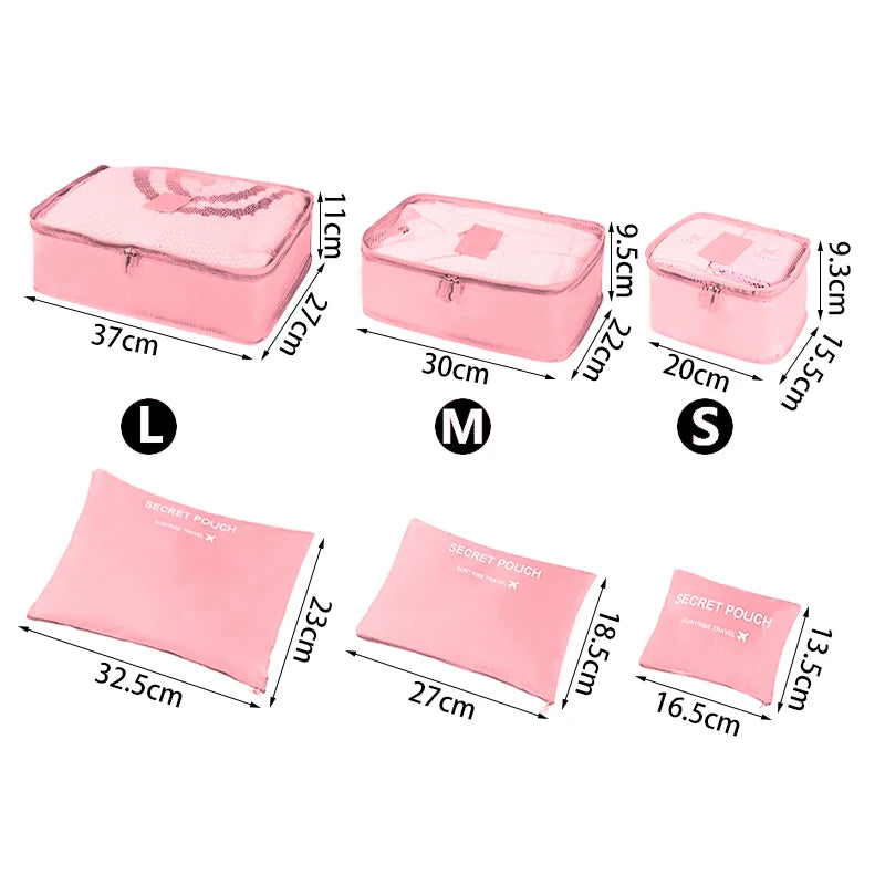 6pcs Travel Organizer Storage Bags