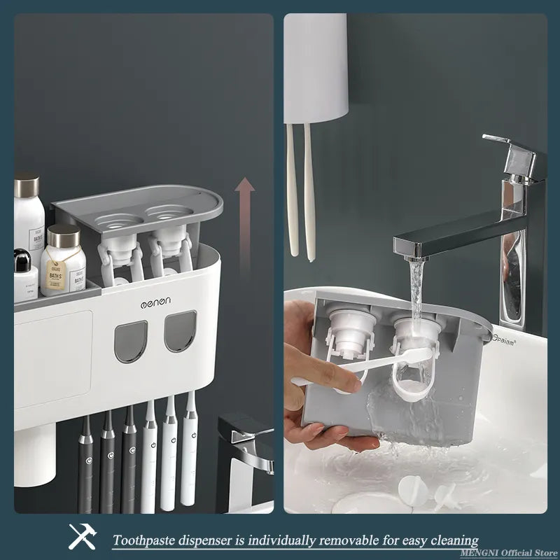 MENGNI-Magnetic Adsorption Toothbrush Holder