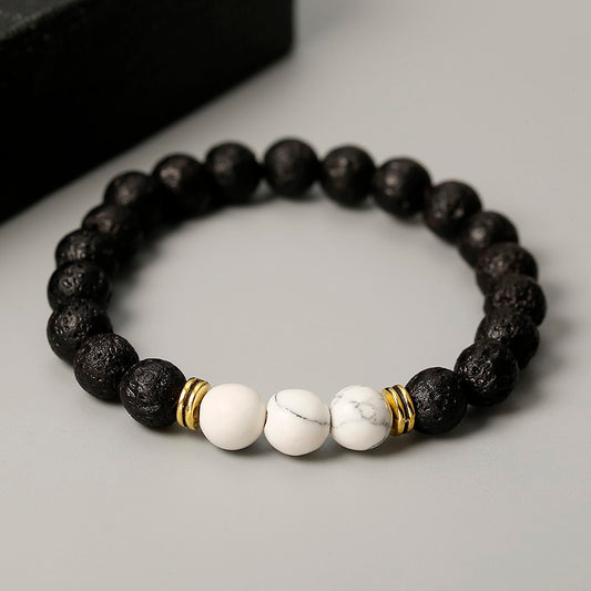 Life Journey Multicolor Volcanic Stone Handmade Beaded Bracelet