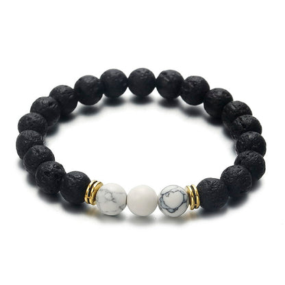Life Journey Multicolor Volcanic Stone Handmade Beaded Bracelet