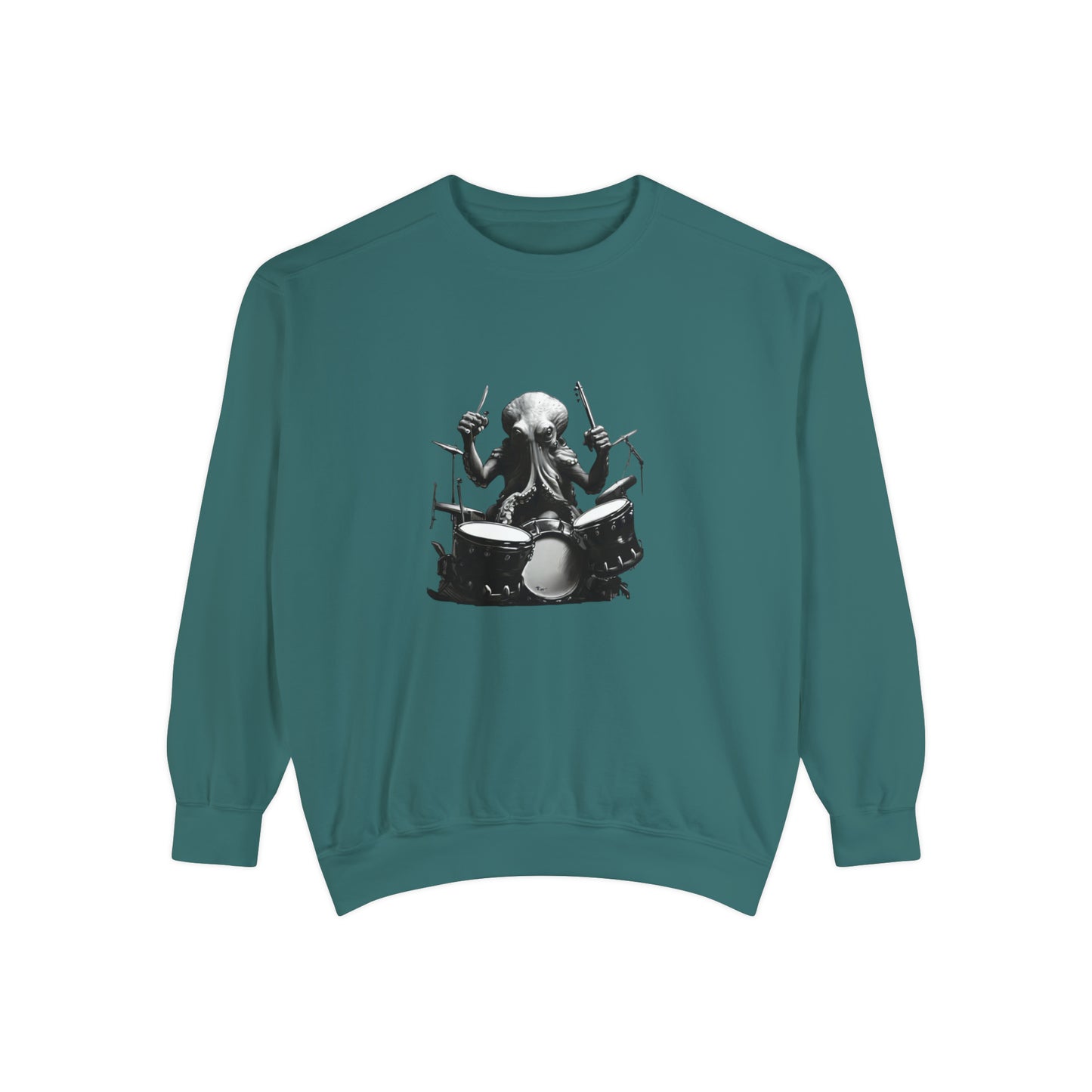 Octopus playing drums Unisex Garment-Dyed Sweatshirt
