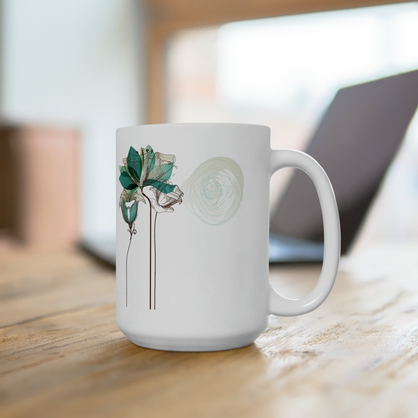 Blooms & Petals Floral Ceramic Mug 15oz