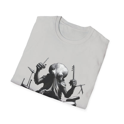 Octo-Beats" Drumming Octopus T-ShirtUnisex Softstyle T-Shirt