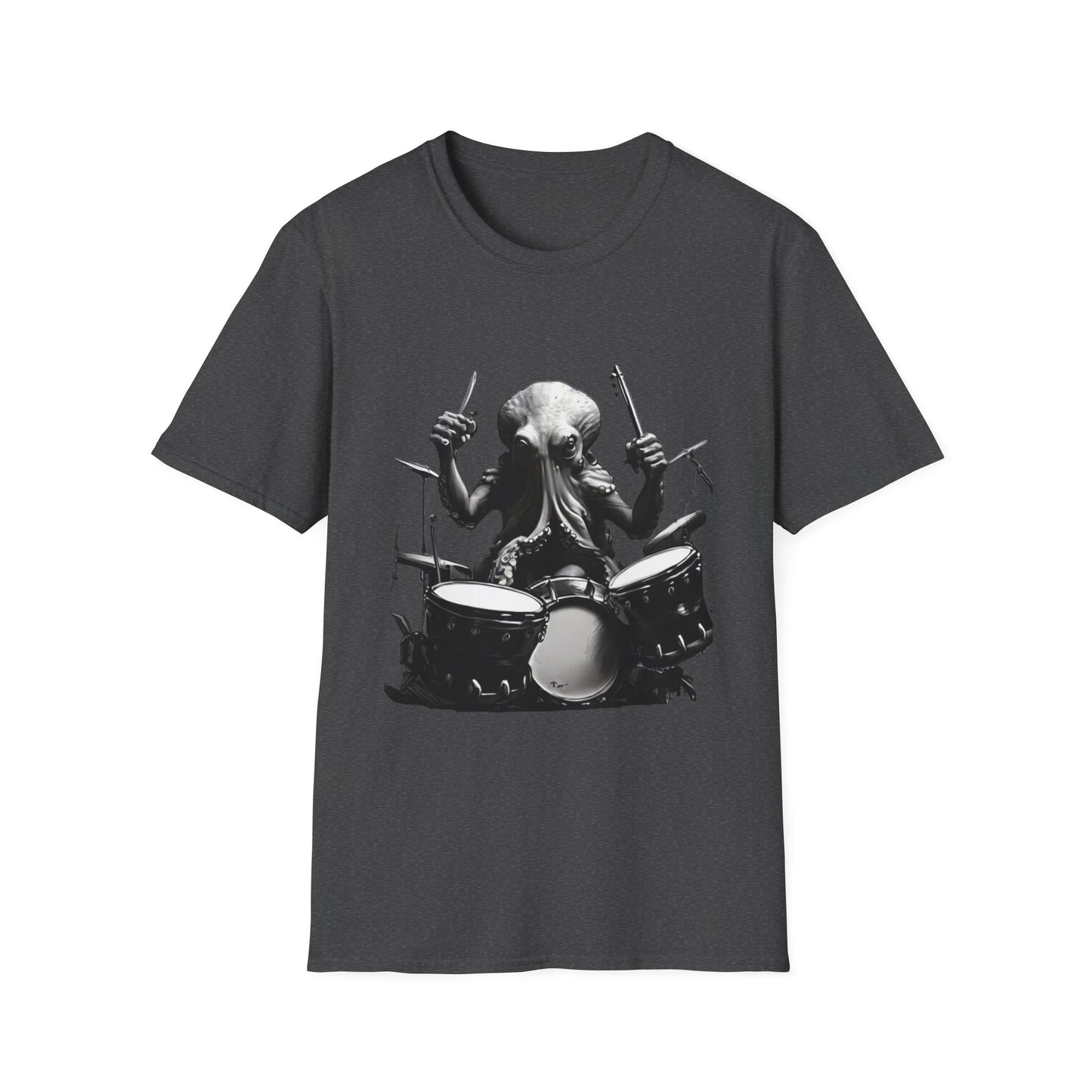 Octo-Beats" Drumming Octopus T-ShirtUnisex Softstyle T-Shirt