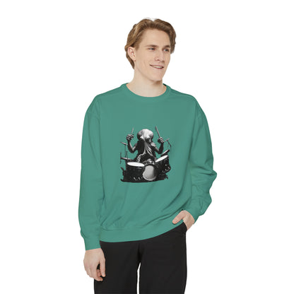 Octopus playing drums Unisex Garment-Dyed Sweatshirt