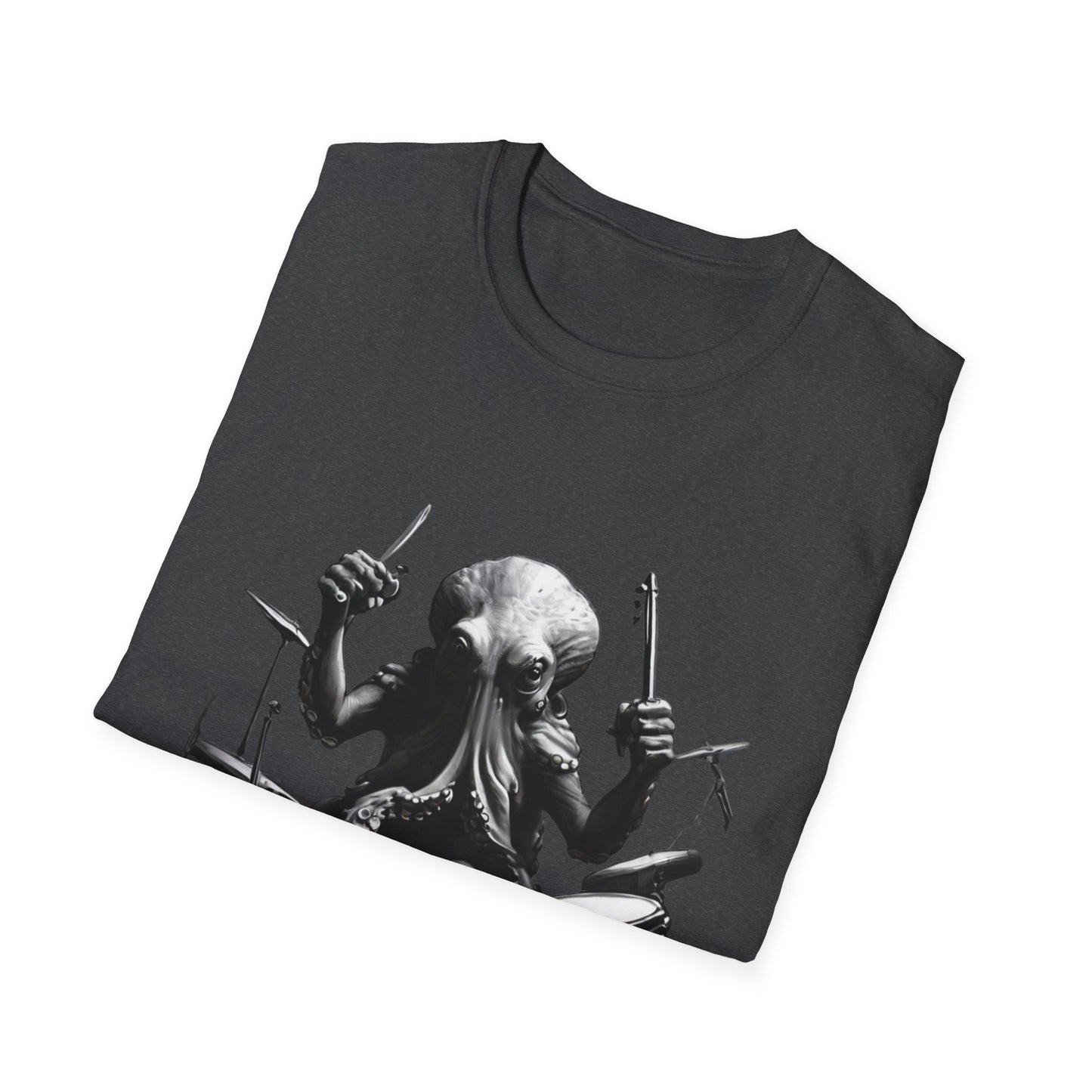 Octo-Beats" Drumming Octopus T-ShirtUnisex Softstyle T-Shirt