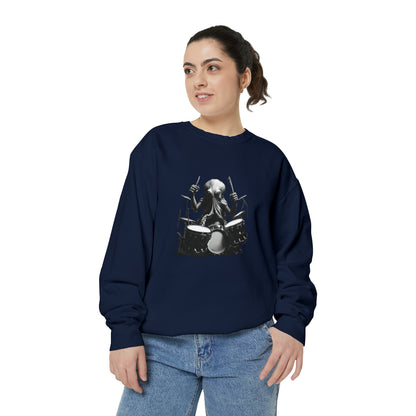 Octopus playing drums Unisex Garment-Dyed Sweatshirt