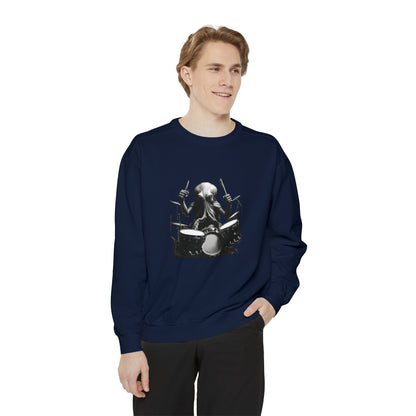 Octopus playing drums Unisex Garment-Dyed Sweatshirt