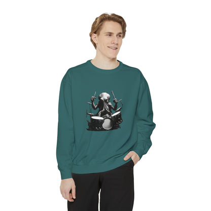 Octopus playing drums Unisex Garment-Dyed Sweatshirt