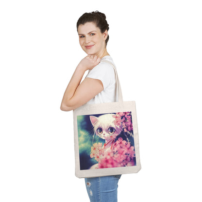Cute Kitten Polyester Tote Bag