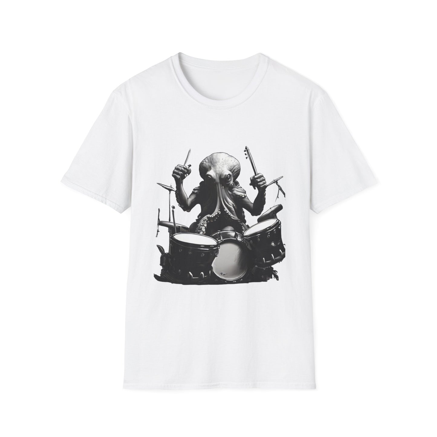 Octo-Beats" Drumming Octopus T-ShirtUnisex Softstyle T-Shirt
