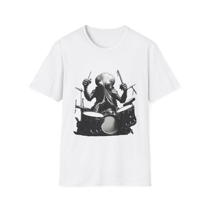 Octo-Beats" Drumming Octopus T-ShirtUnisex Softstyle T-Shirt
