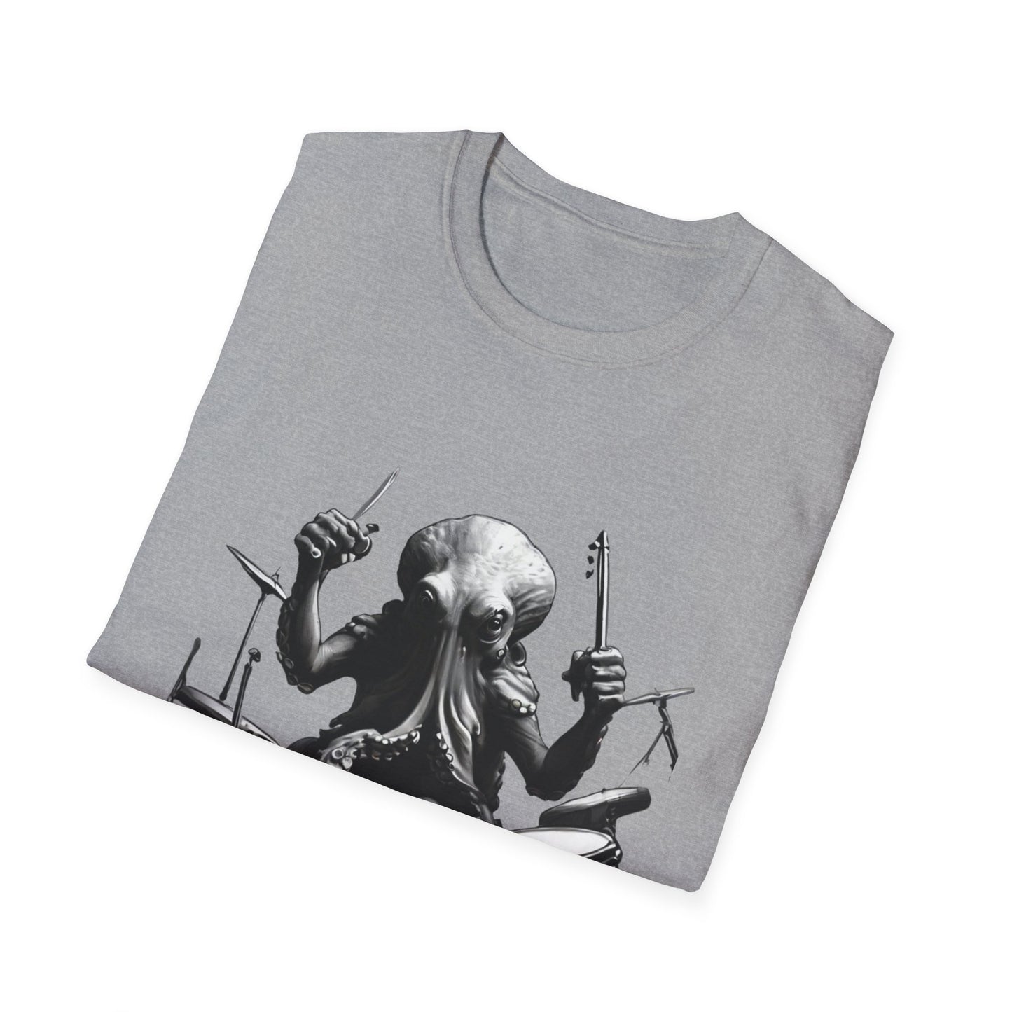 Octo-Beats" Drumming Octopus T-ShirtUnisex Softstyle T-Shirt