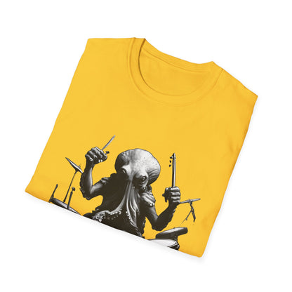 Octo-Beats" Drumming Octopus T-ShirtUnisex Softstyle T-Shirt