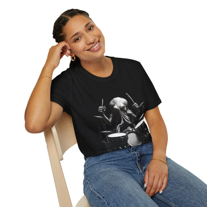 Octo-Beats" Drumming Octopus T-ShirtUnisex Softstyle T-Shirt
