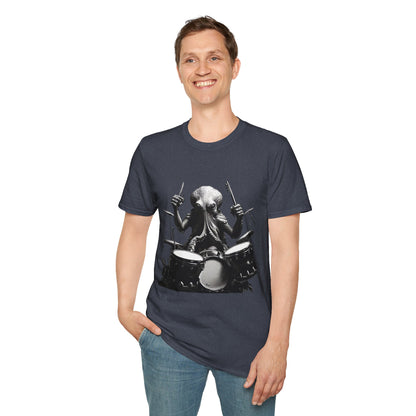 Octo-Beats" Drumming Octopus T-ShirtUnisex Softstyle T-Shirt