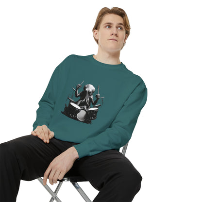 Octopus playing drums Unisex Garment-Dyed Sweatshirt