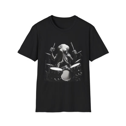 Octo-Beats" Drumming Octopus T-ShirtUnisex Softstyle T-Shirt