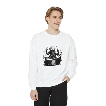 Octopus playing drums Unisex Garment-Dyed Sweatshirt