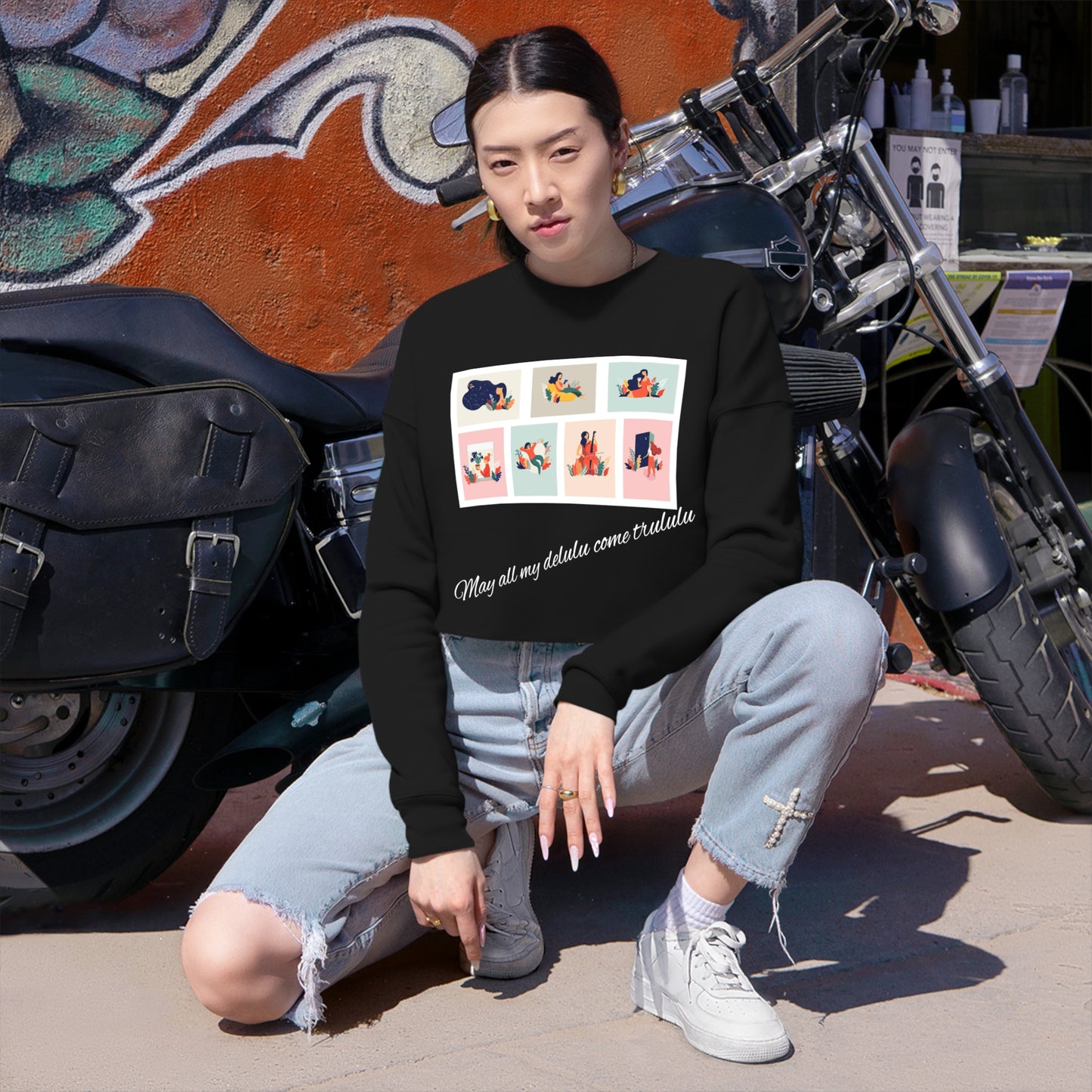 Delusional Coming True Women's Cropped Sweatshirt