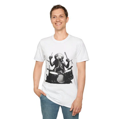 Octo-Beats" Drumming Octopus T-ShirtUnisex Softstyle T-Shirt