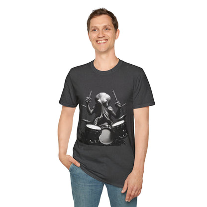 Octo-Beats" Drumming Octopus T-ShirtUnisex Softstyle T-Shirt