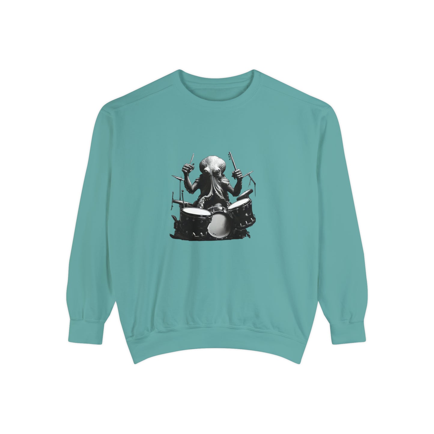 Octopus playing drums Unisex Garment-Dyed Sweatshirt