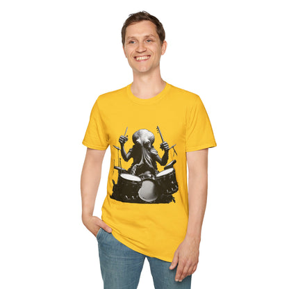 Octo-Beats" Drumming Octopus T-ShirtUnisex Softstyle T-Shirt