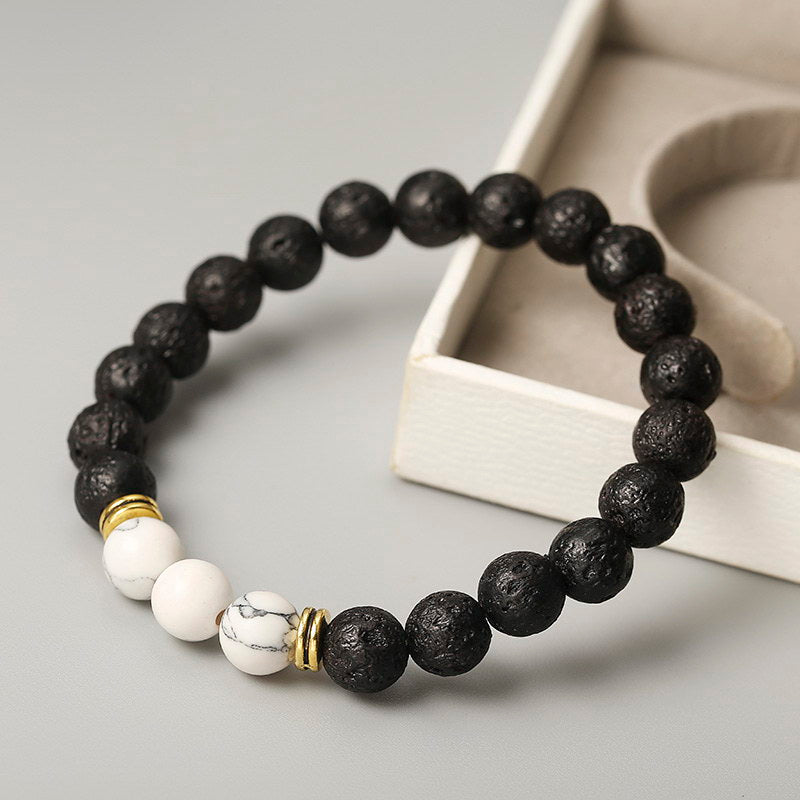 Life Journey Multicolor Volcanic Stone Handmade Beaded Bracelet