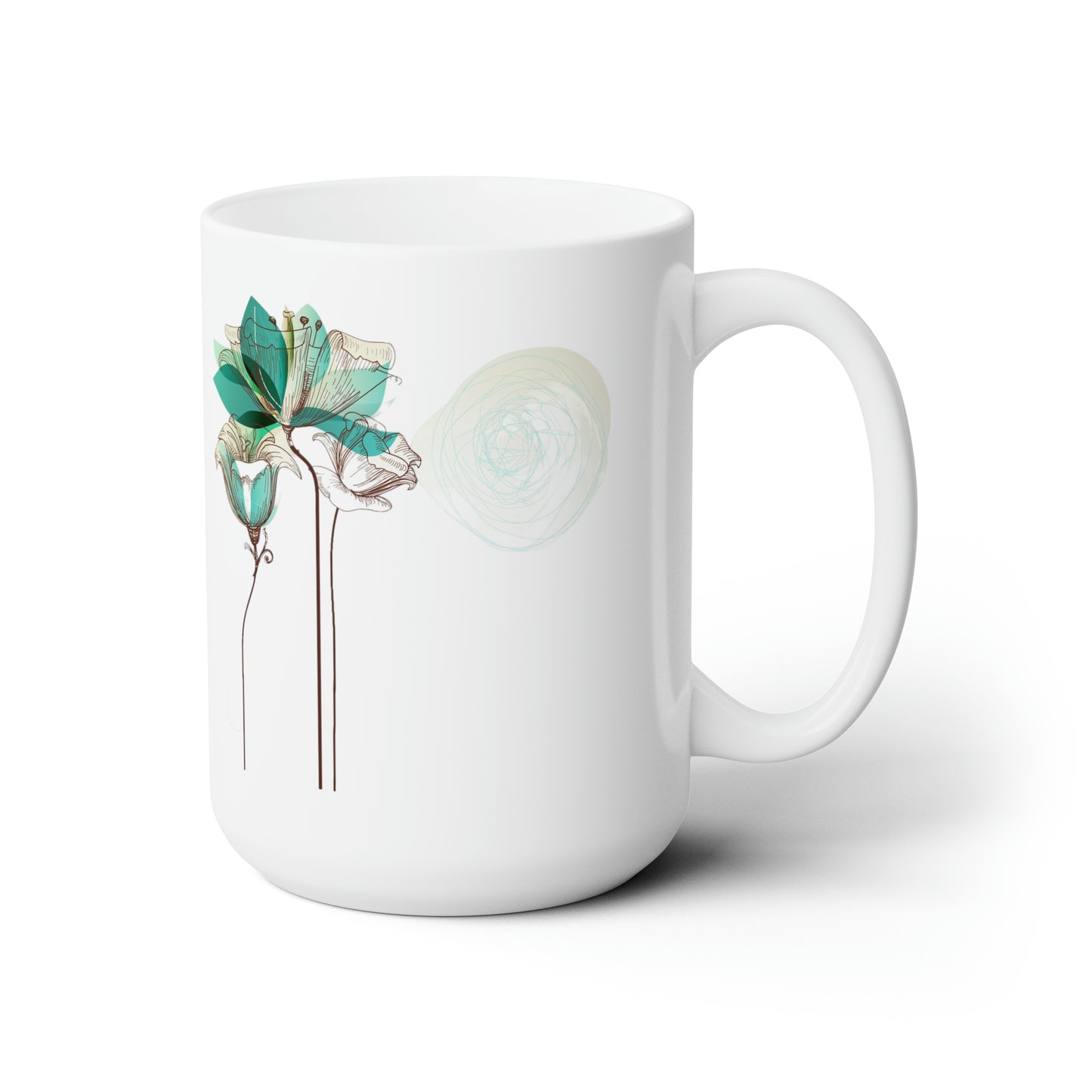 Blooms & Petals Floral Ceramic Mug 15oz