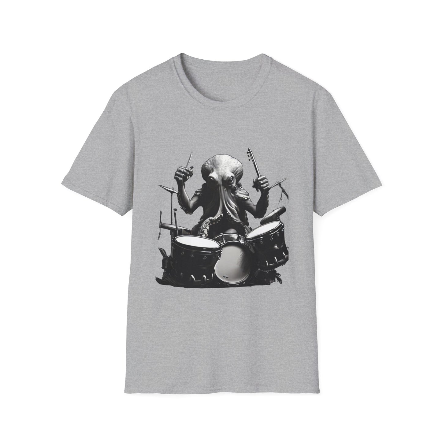 Octo-Beats" Drumming Octopus T-ShirtUnisex Softstyle T-Shirt