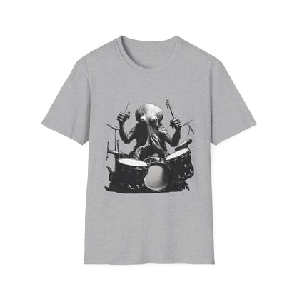 Octo-Beats" Drumming Octopus T-ShirtUnisex Softstyle T-Shirt