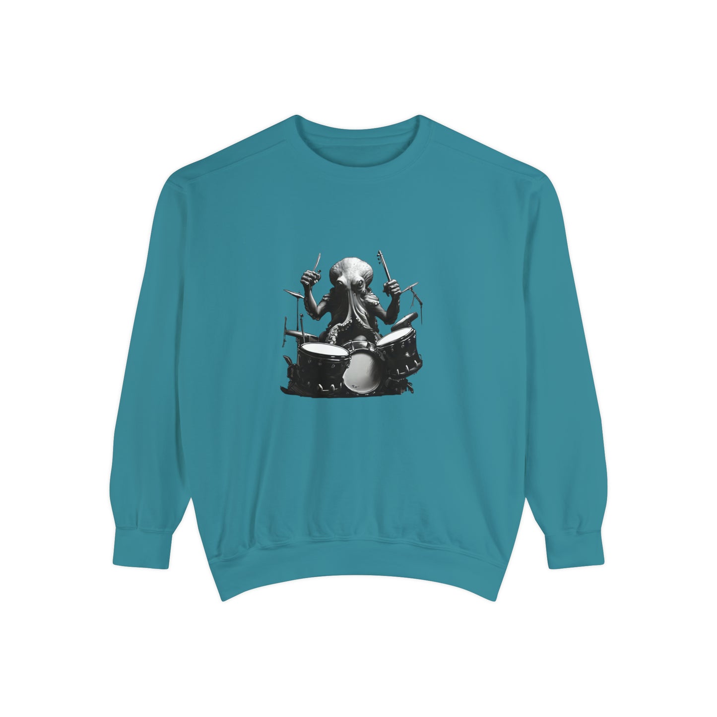 Octopus playing drums Unisex Garment-Dyed Sweatshirt