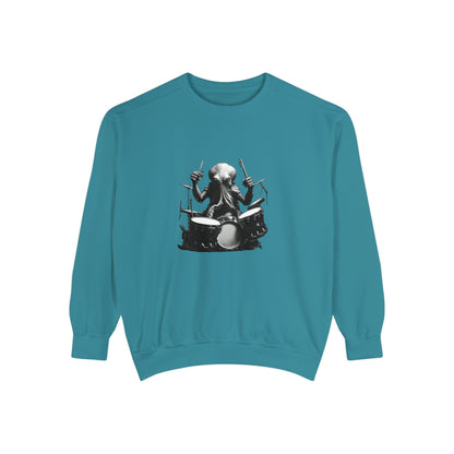Octopus playing drums Unisex Garment-Dyed Sweatshirt