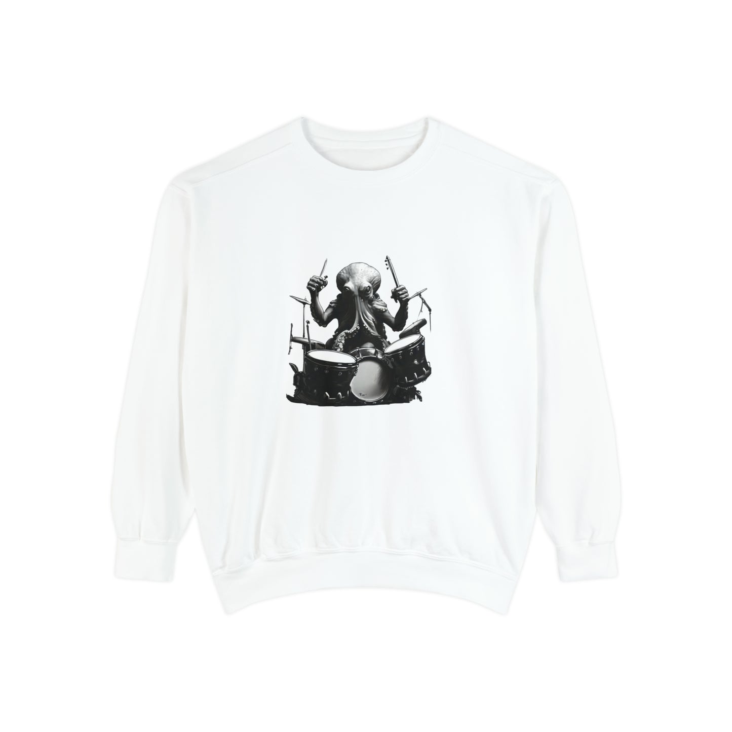 Octopus playing drums Unisex Garment-Dyed Sweatshirt
